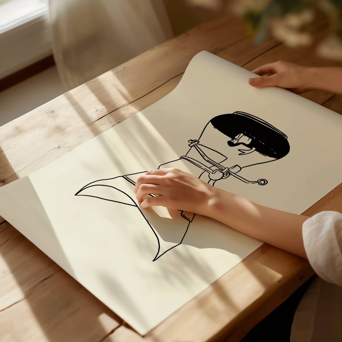 Pour Over Coffee & Mermaid Minimal Art Print: Large