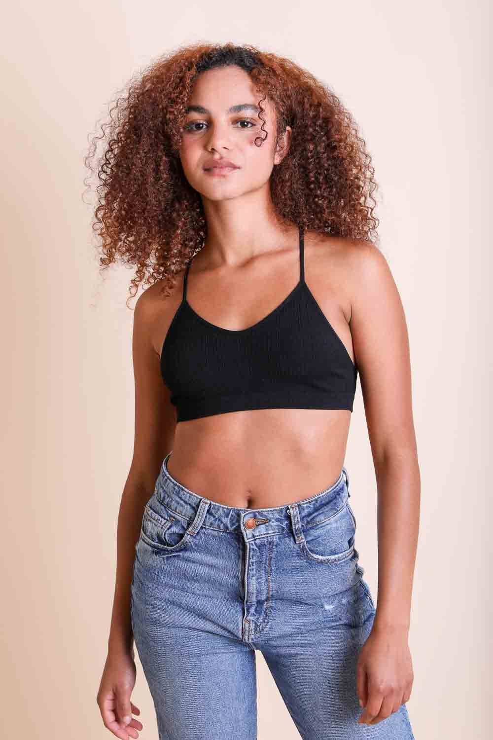Leto Original - Tattoo Mesh Racerback Bralette: White