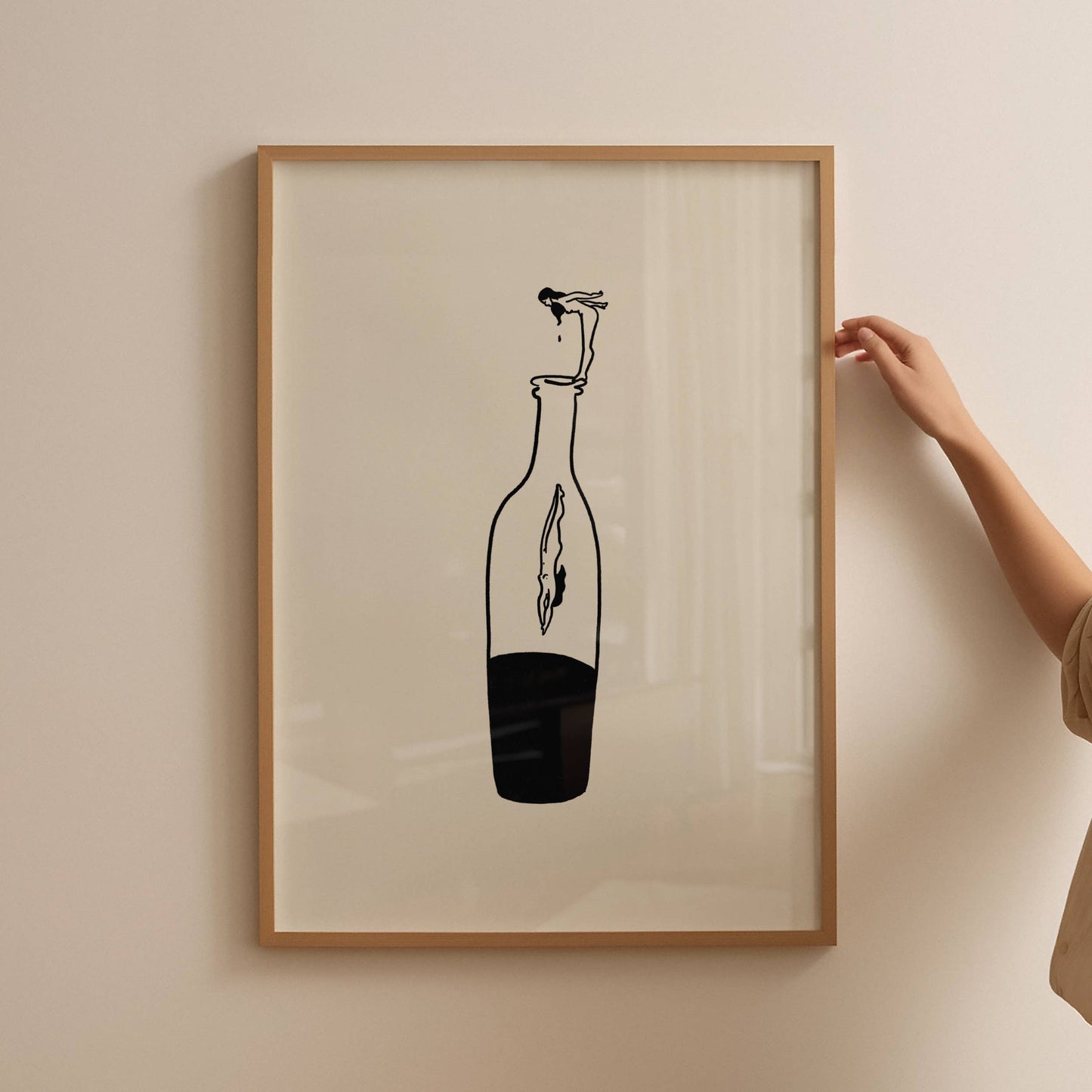 Wine Dive Minimal Art Print: Large