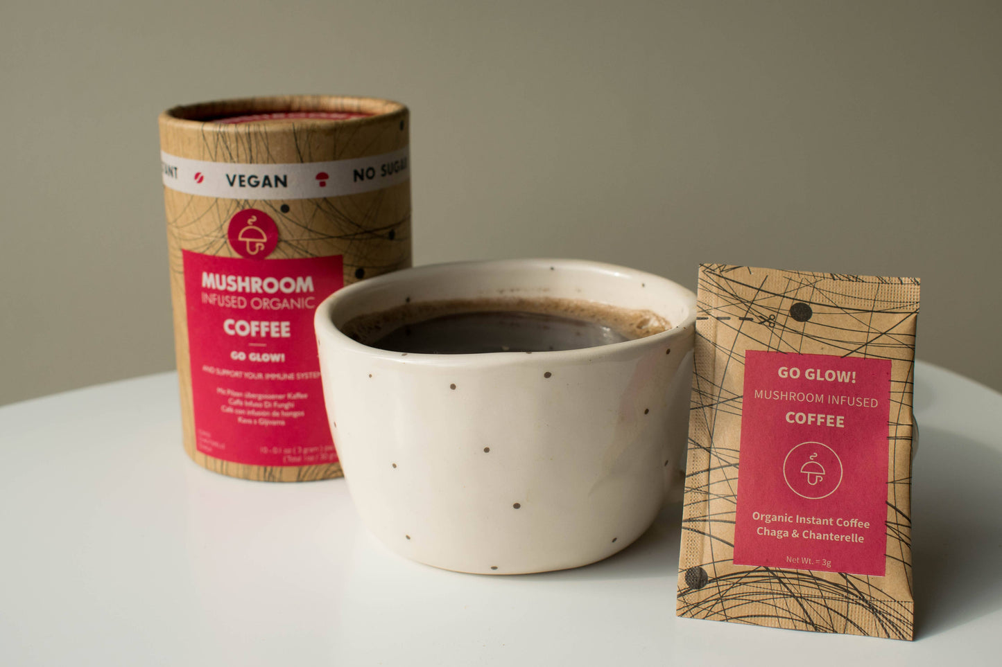 Go Glow - mushroom coffe with Chanterelle and Chaga