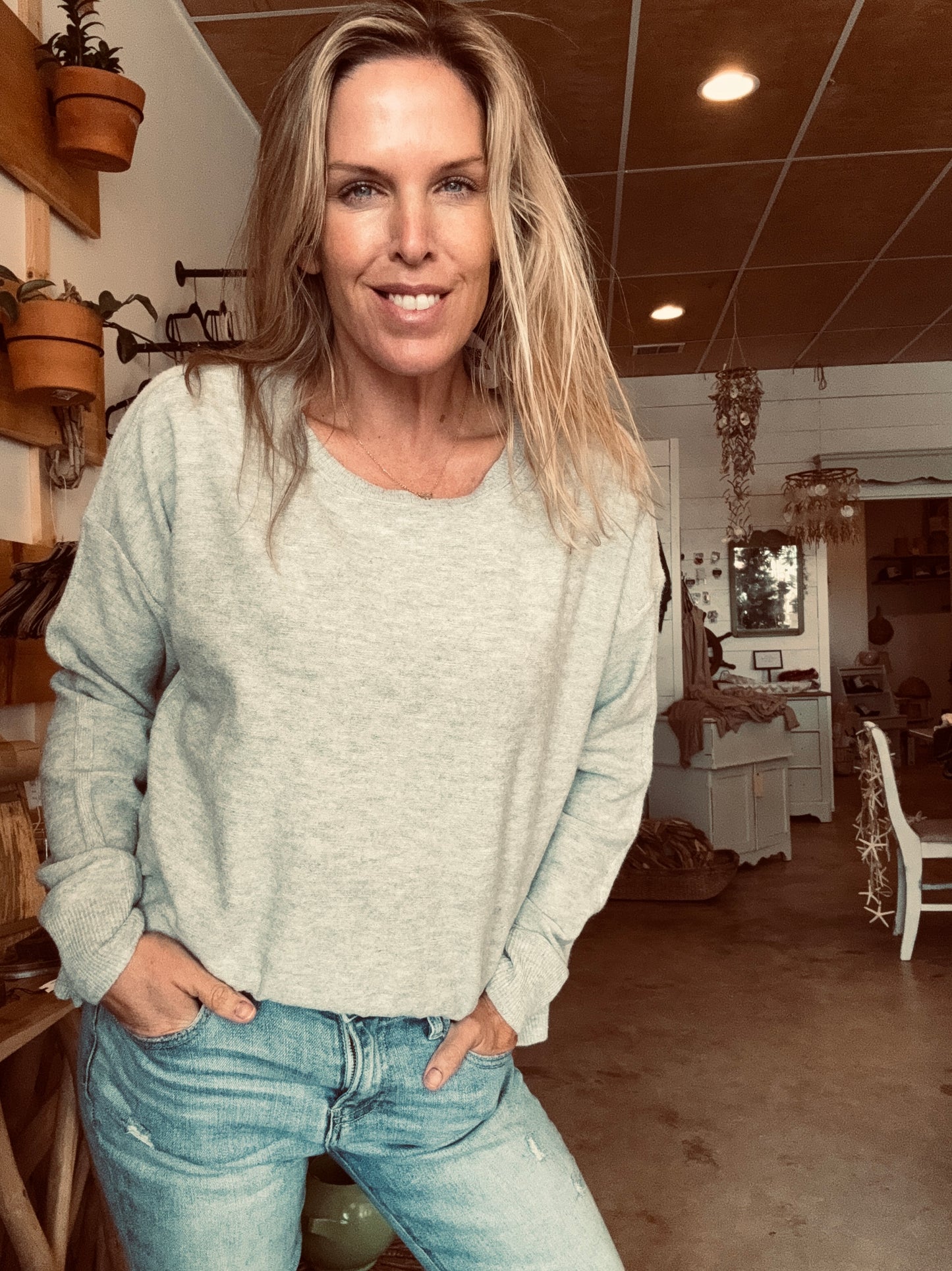 Heather Gray Pull Over