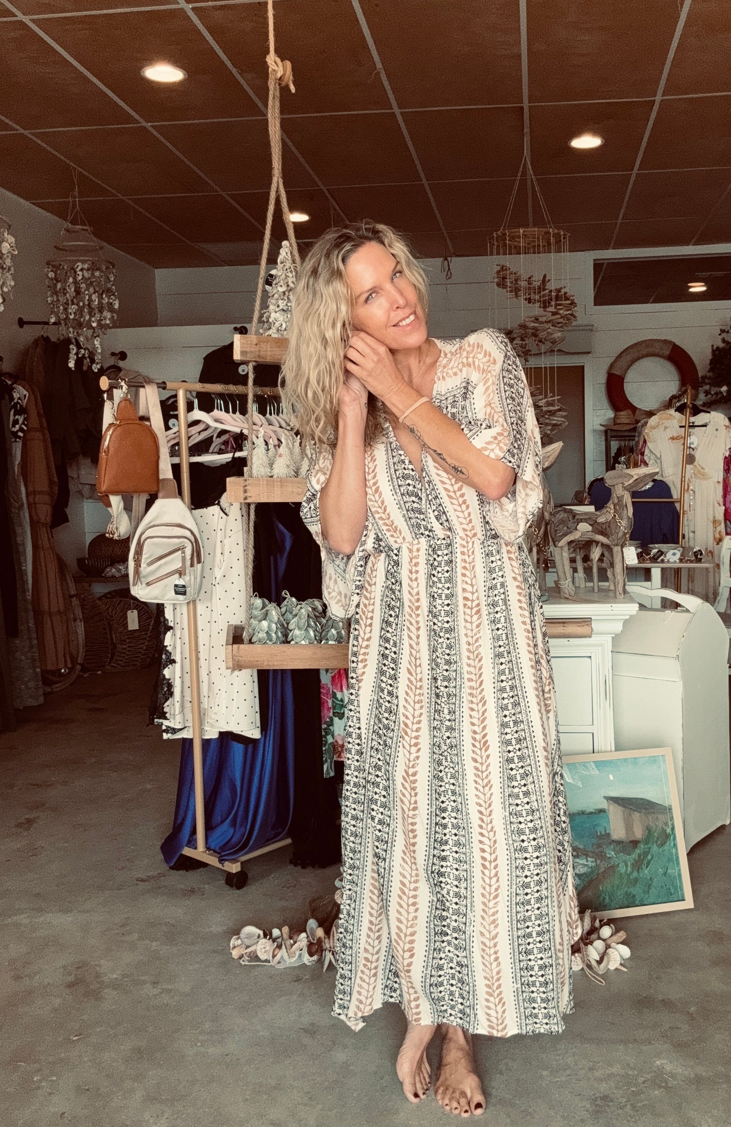 Boho Dress Blacks and Golds Dress