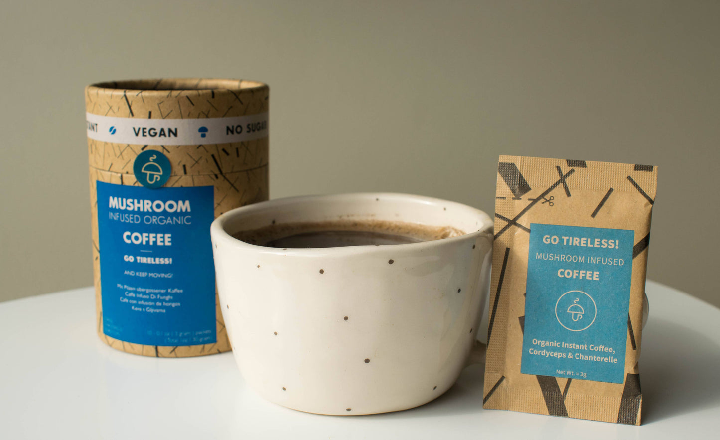 Go Tireless- mushroom coffe with Chanterelle and Cordyceps