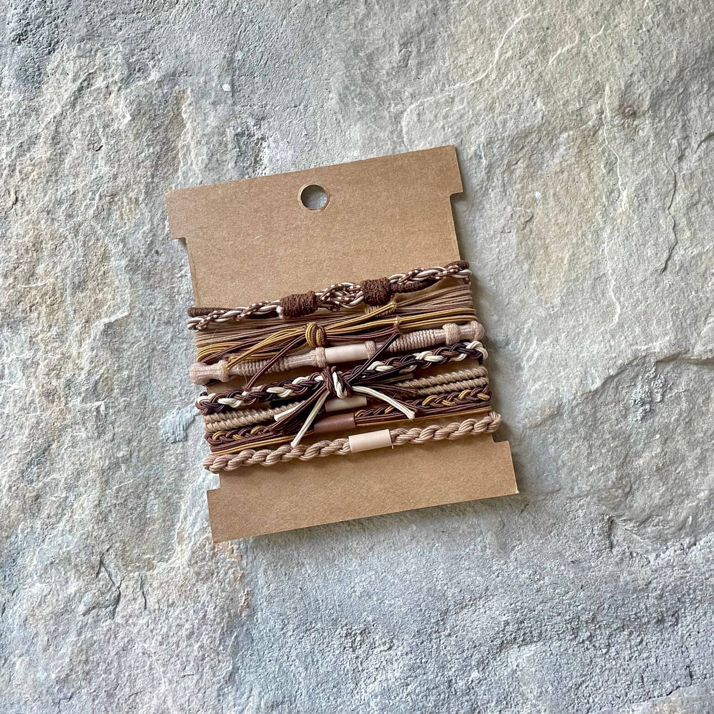 Boho Hair Ties on Kraft Card | Earth Tones