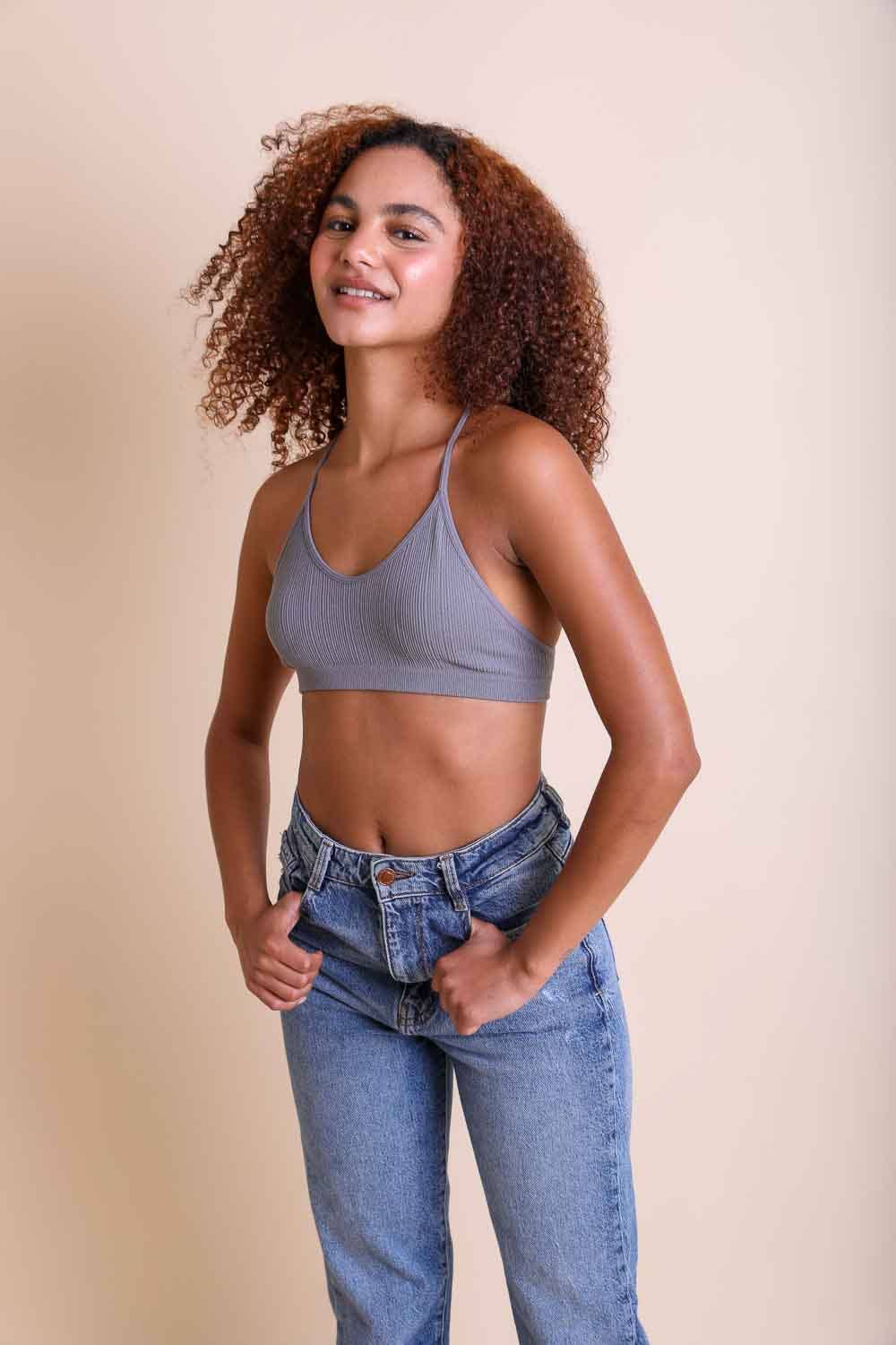 Leto Original - Tattoo Mesh Racerback Bralette: White