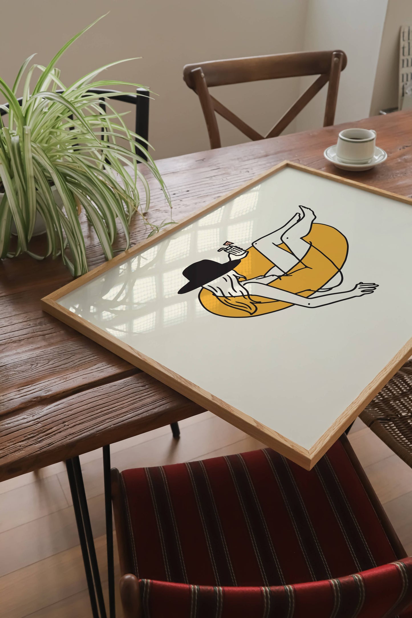 Float Cowgirl Western Art Print Retro Vintage Home Decor: Large