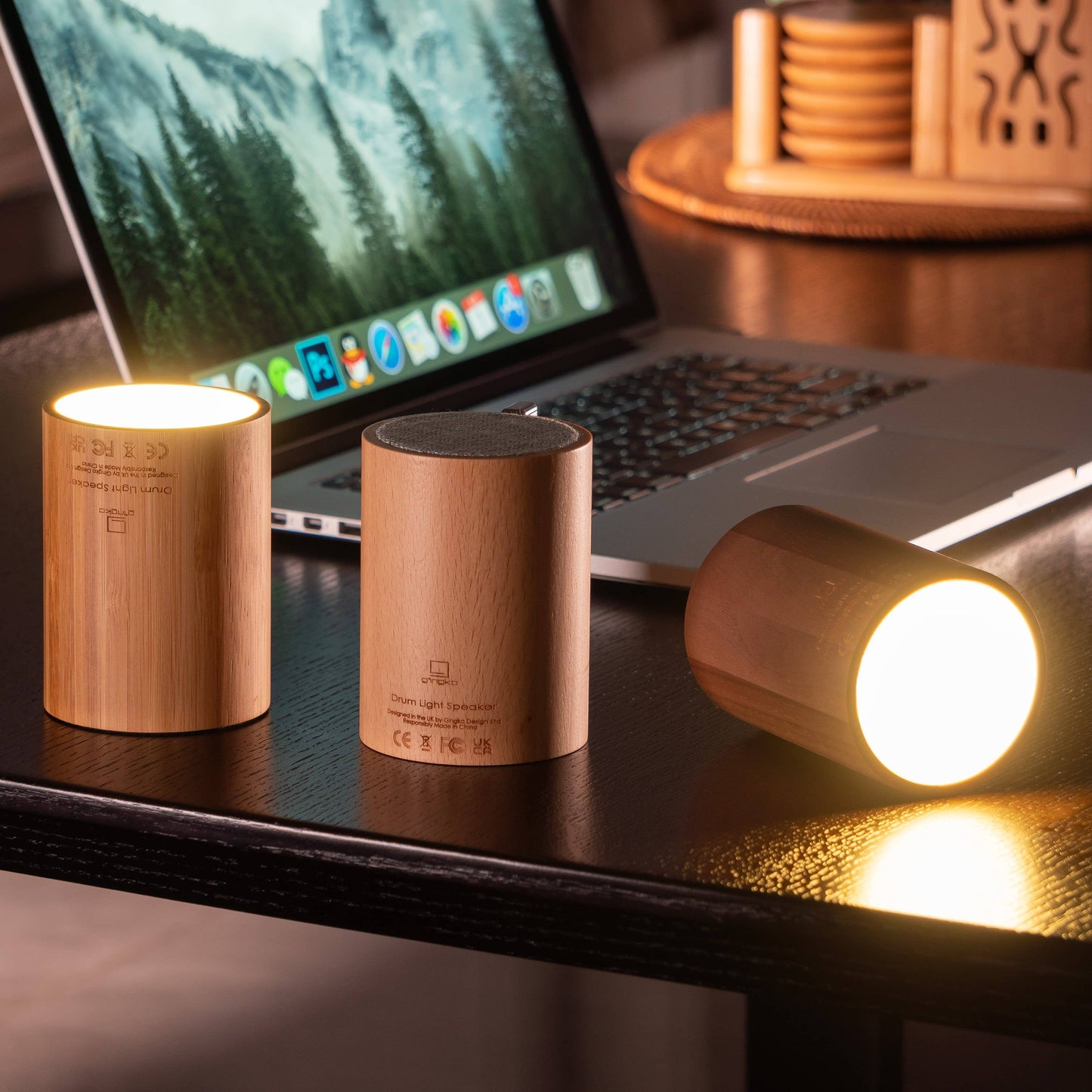 Drum Light Bluetooth Speaker: Beech