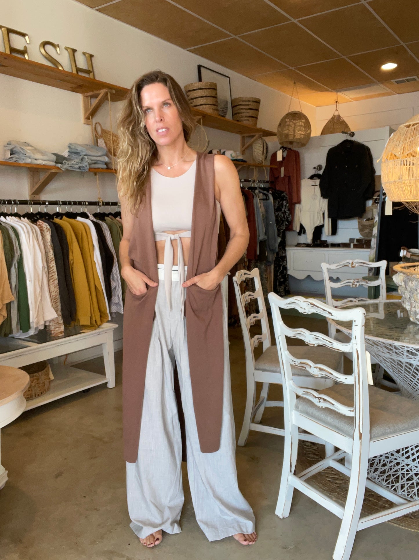 Sans Souci Grey Oversized Dress Pants
