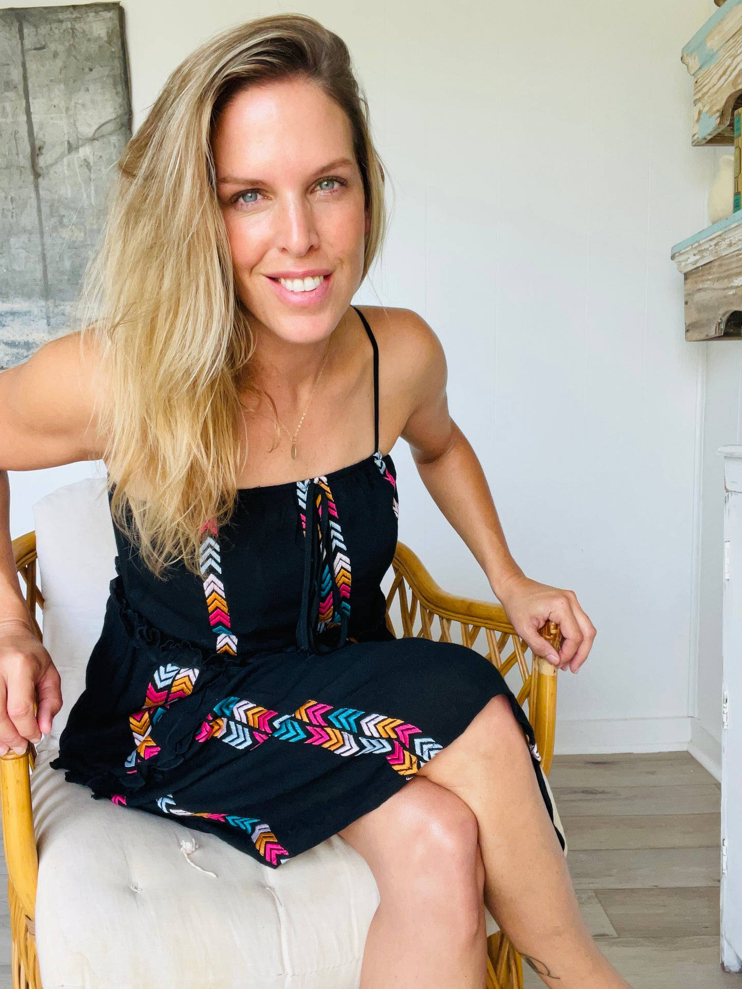 Savanna Jane Black Embroidered