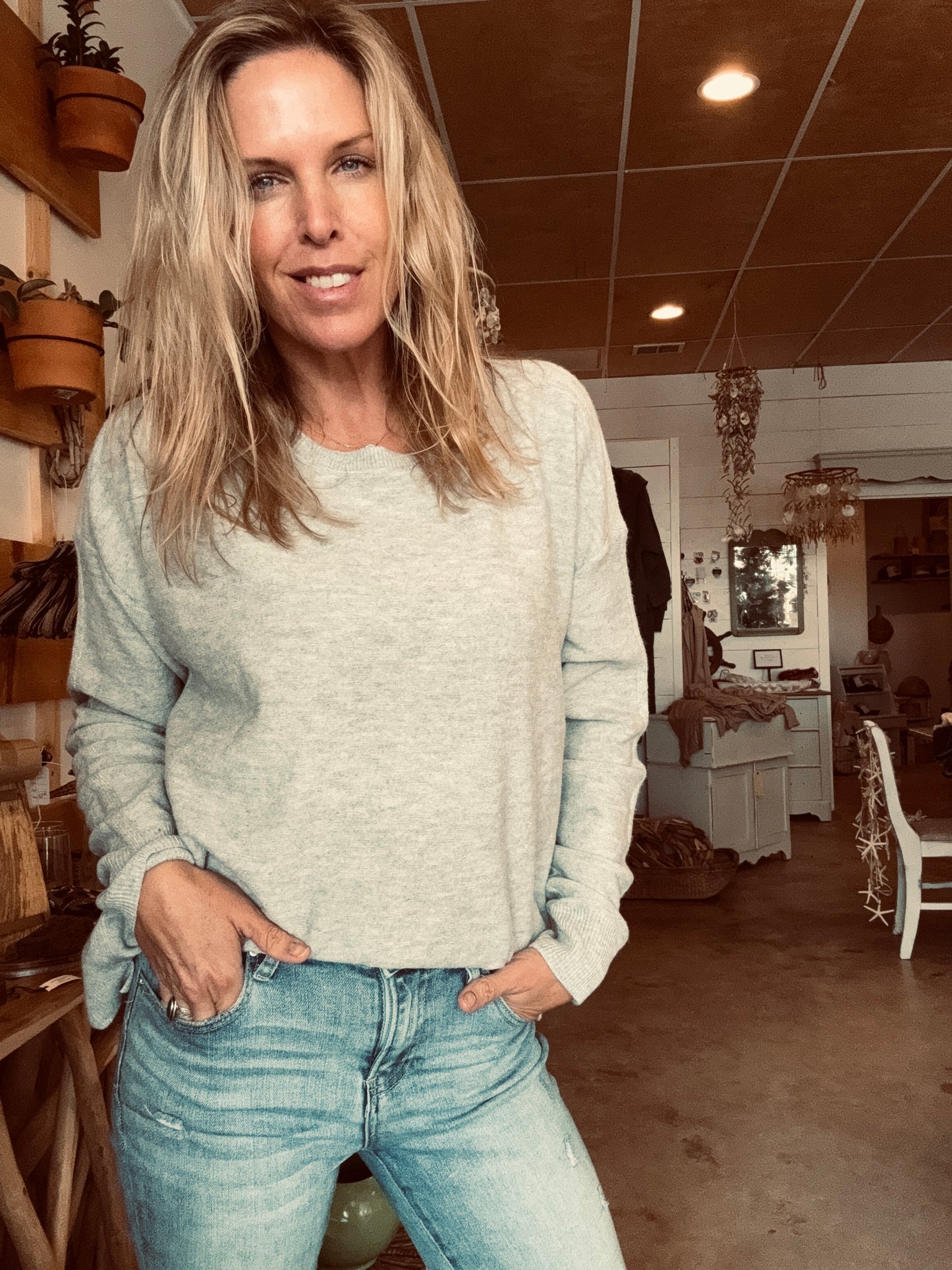 Heather Gray Pull Over