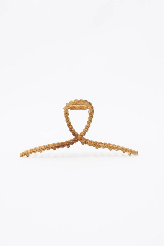 Twisted Design Natural Wood Hair Claw Clip