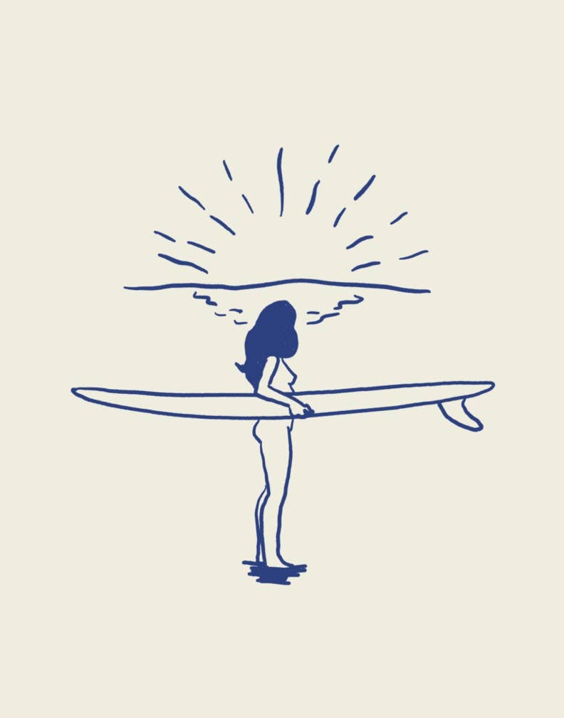 Surf and Sun Minimal Art Print: Large