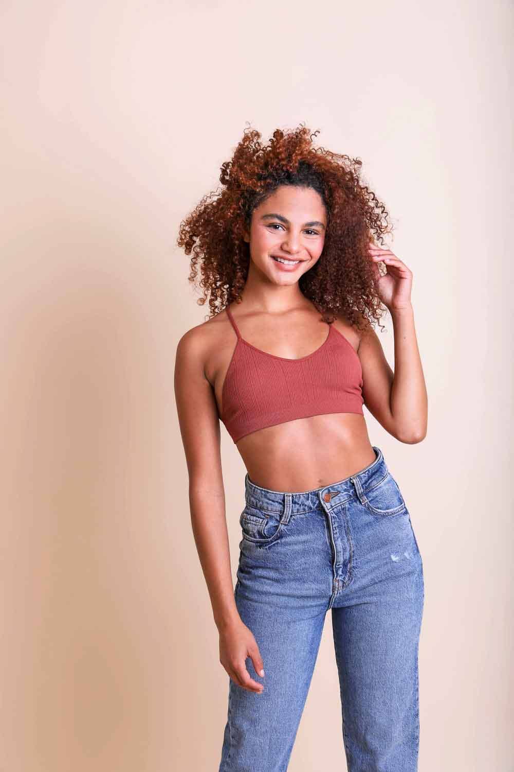 Leto Original - Tattoo Mesh Racerback Bralette: Black