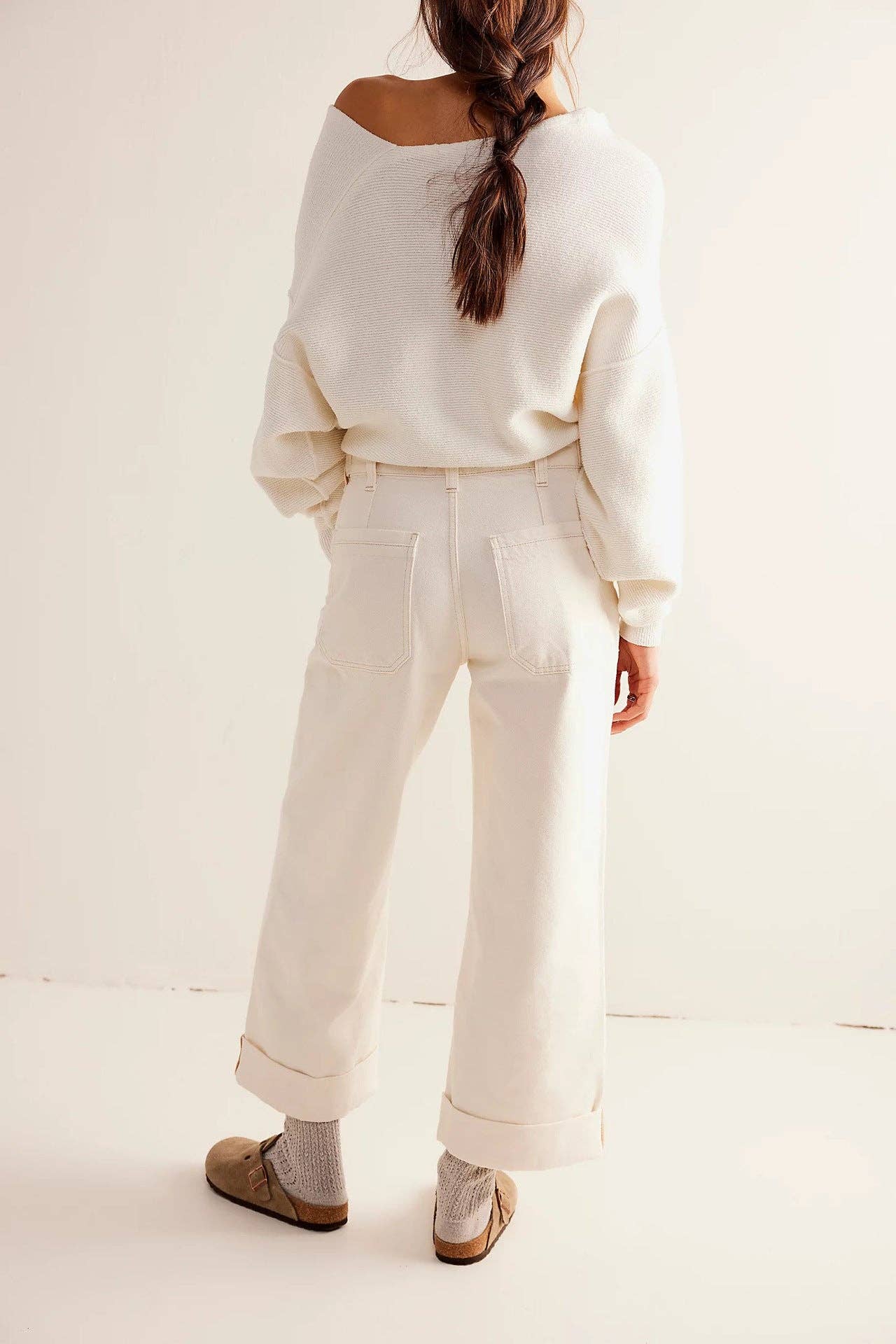 Washed Street Straight Leg Jeans DP25A478: Light Blue / S