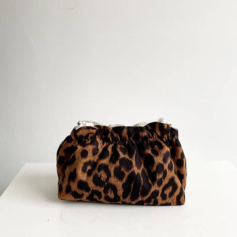 Vintage Leopard Print Cosmetic Bag DPCB3: Small