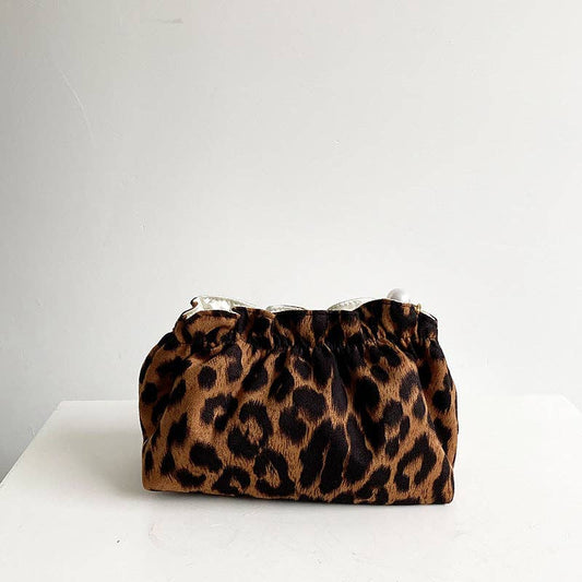 Vintage Leopard Print Cosmetic Bag DPCB3: Small