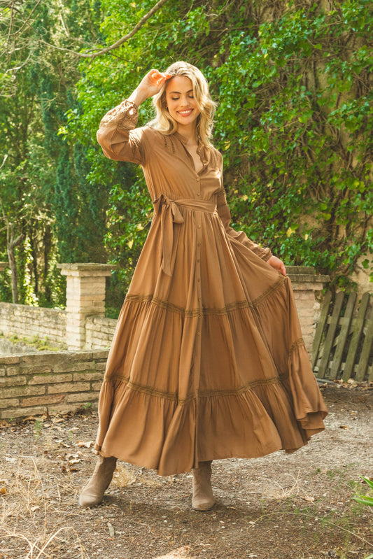 MOCHA JAYNIE MAXI DRESS