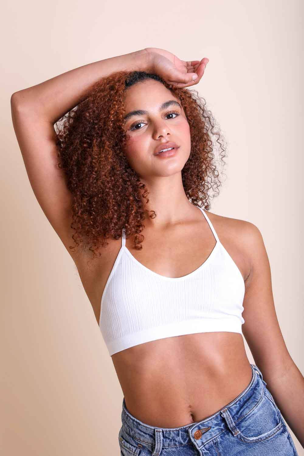 Leto Original - Tattoo Mesh Racerback Bralette: Black