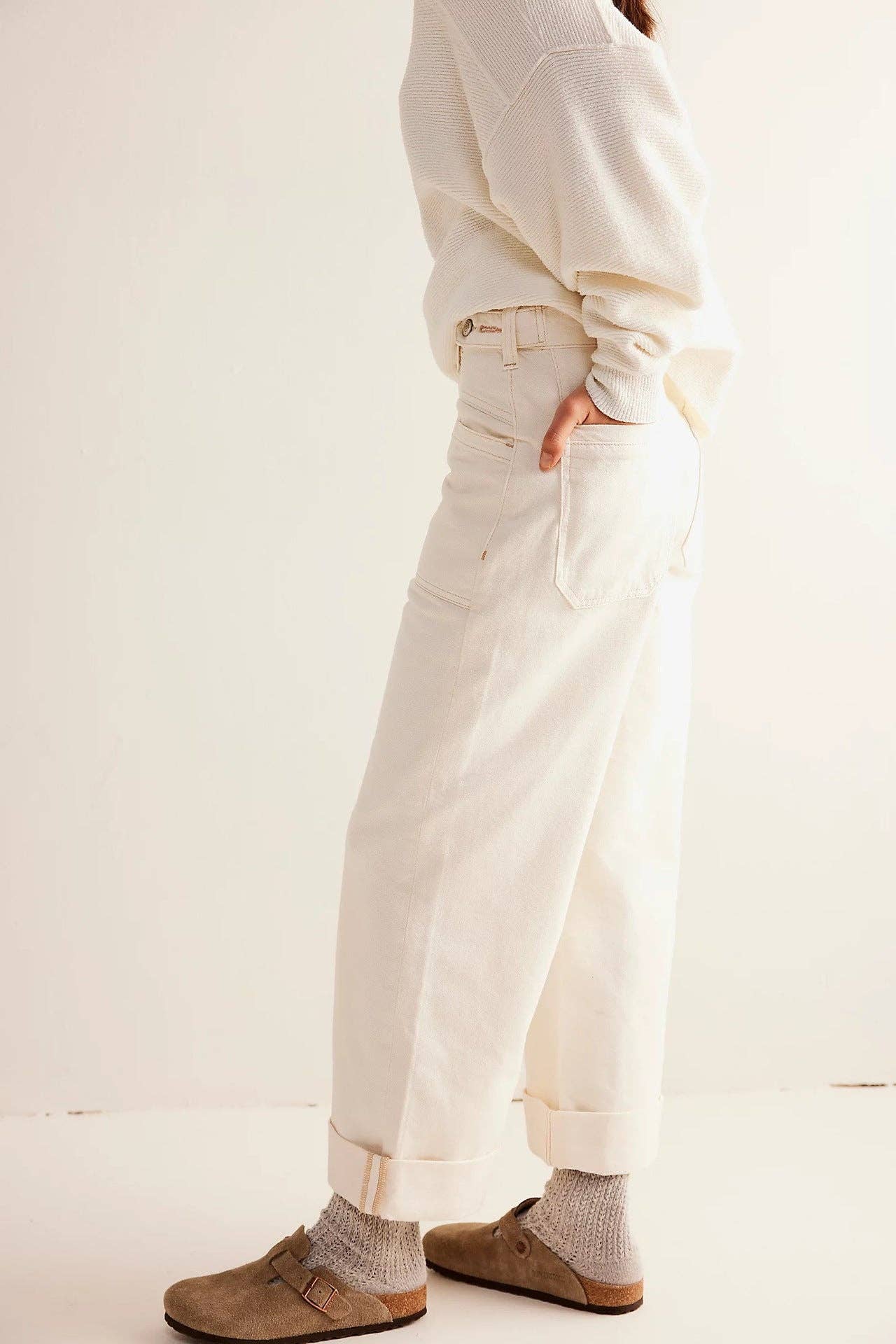 Washed Street Straight Leg Jeans DP25A478: Light Blue / L