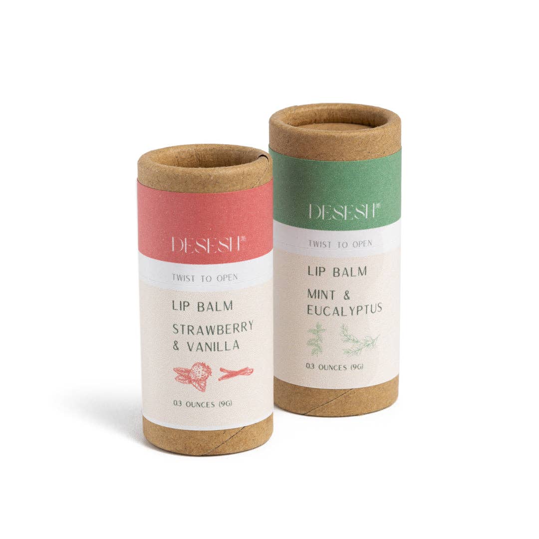 Natural Lip Balm (No Artificial Fragrances or Colors): Mint & Eucalyptus