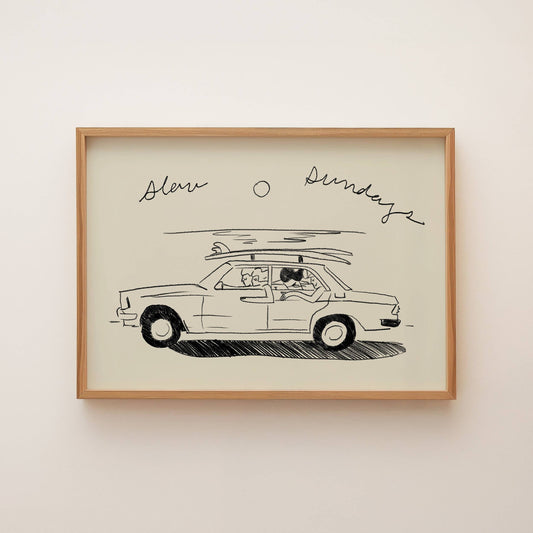 Slow Sundays, Minimal Summer Art Print: Large