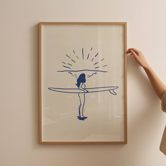 Surf and Sun Minimal Art Print: Large
