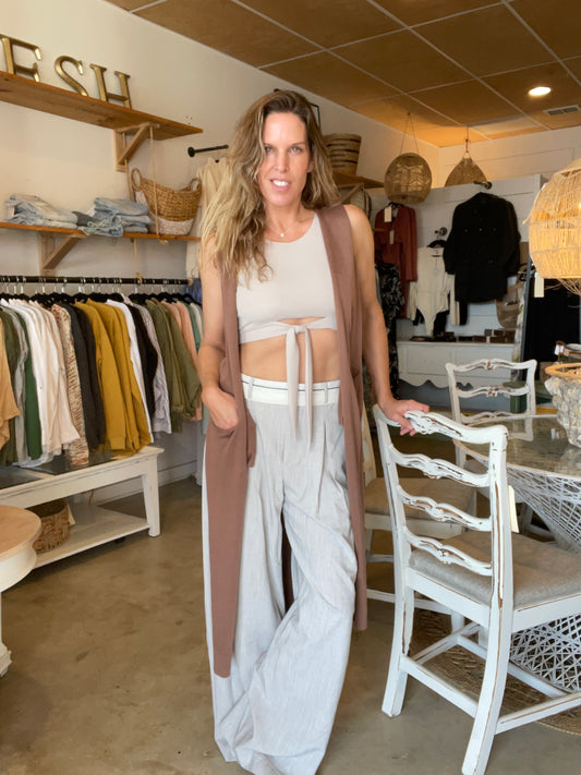 Sans Souci Grey Oversized Dress Pants